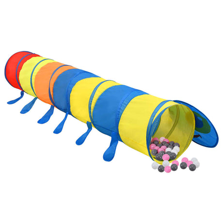 VidaXL Kinderspeeltunnel met 250 ballen 245 cm polyester meerkleurig