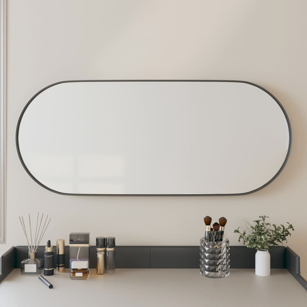 Vidaxl Spiegelwand -montiert 25 x 60 cm Oval Schwarz