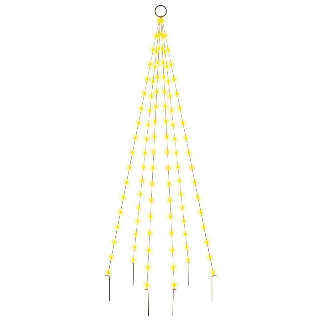 Vidaxl Flagpole Faire de Noël 108 LEDS blanc chaud 180 cm