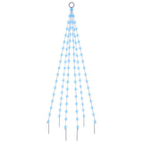 Vidaxl vlaggenmast kerstboom 108 led's blauw 180 cm