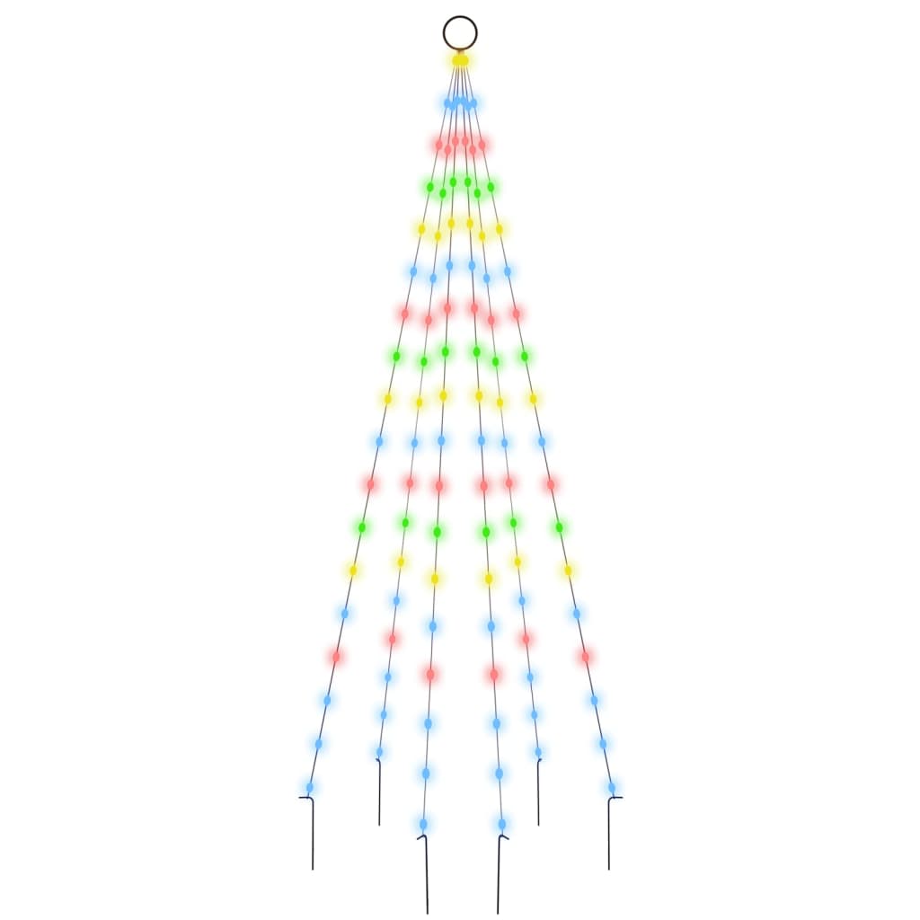 Vidaxl Flagpole Christmas Tree 108 LED multicolore 180 cm