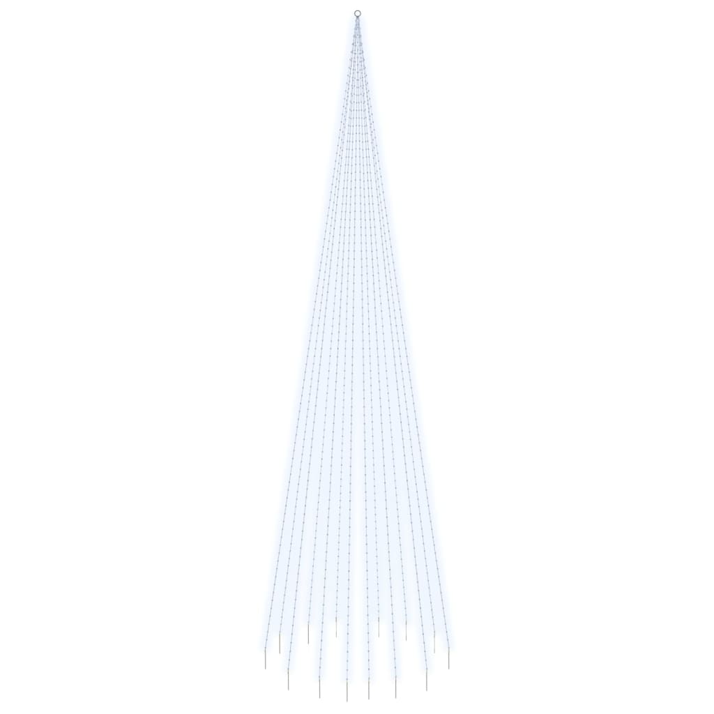 Vidaxl Flagpole Christmas Tree 1134 LEDS Cold White 800 cm