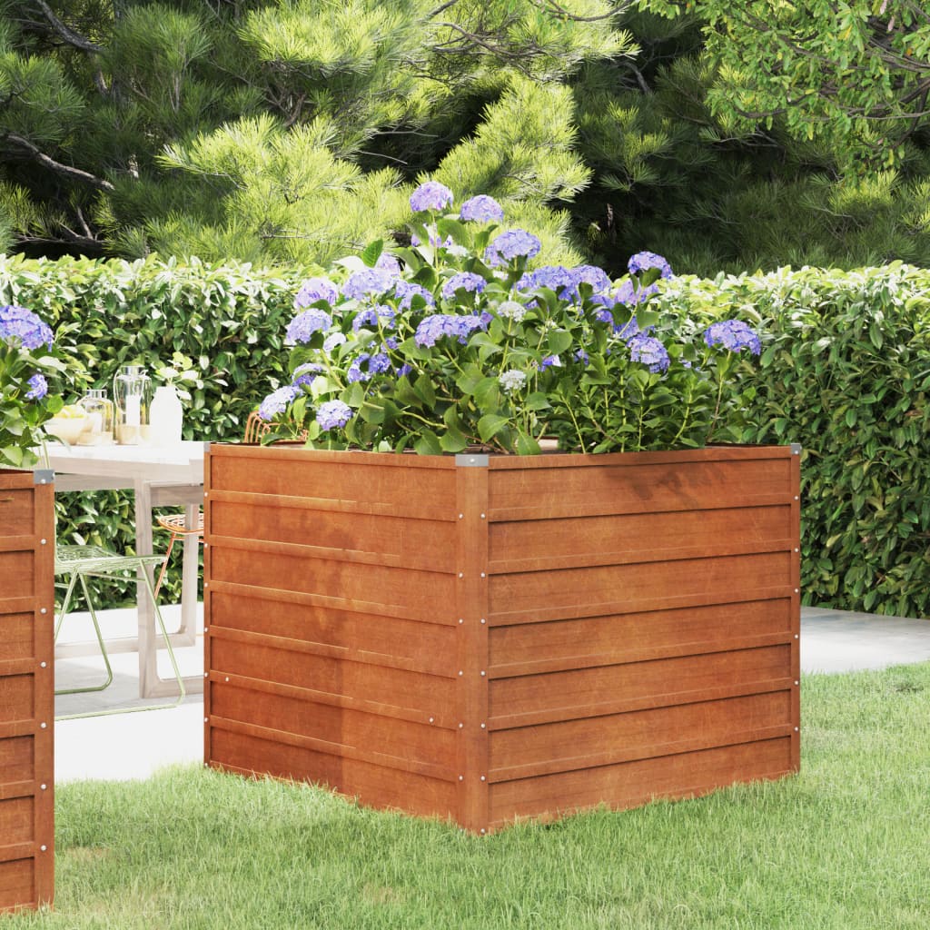 Vidaxl Planter raised 100x100x77 cm Corten steel rusty