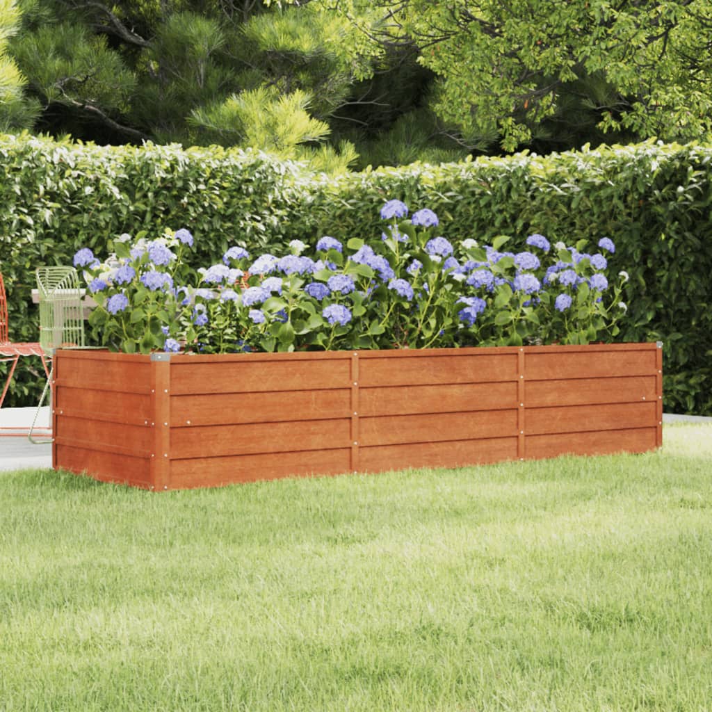 Vidaxl Planter zvedl 240x80x45 cm Corten Steel Rusty