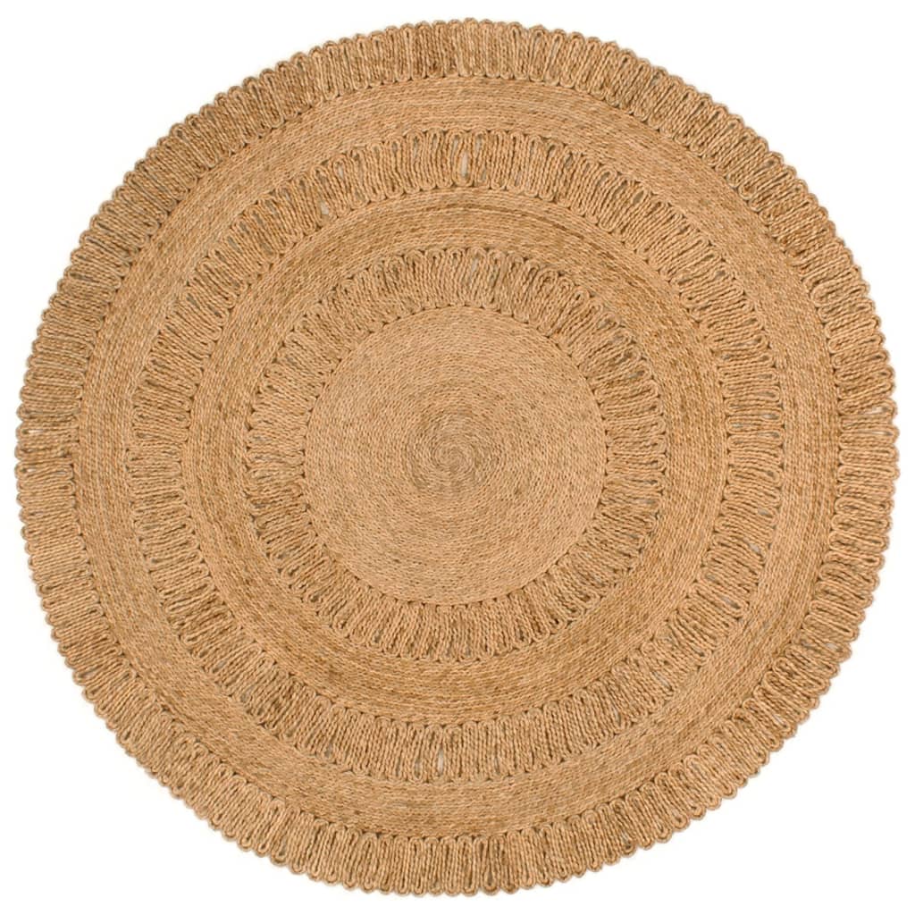 Vidaxl Carpet around 150 cm braided jute