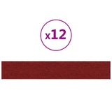 Panneaux muraux vidaxl 12 ST 1,62 m² 90x15 cm Vin de tissu rouge