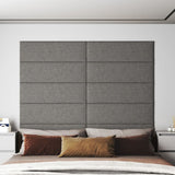 Vidaxl Wall panels 12 st 3.24 m² 90x30 cm Fabric light gray