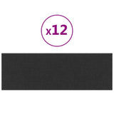 Pannelli a parete Vidaxl 12 ST 3,24 m² 90x30 cm tessuto nero