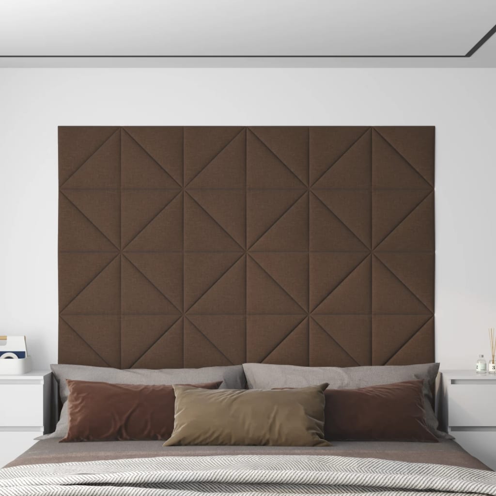 Vidaxl Wall panels 12 pcs 0.54 m² 30x30 cm fabric brown