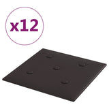 Panneaux muraux vidaxl 12 st 1,08 m² 30x30 cm en cuir artificiel noir