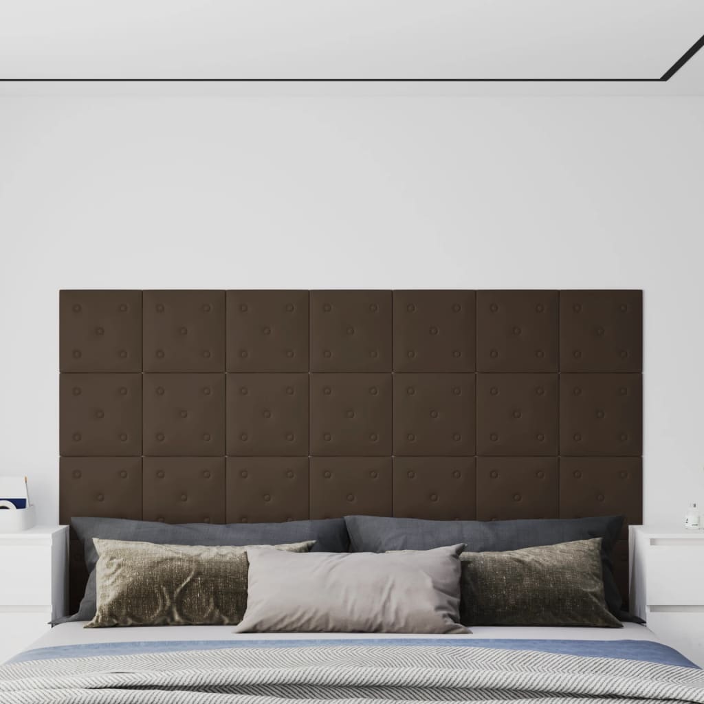 Vidaxl Wall panels 12 st 1.08 m² 30x30 cm artificial leather brown