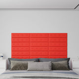 Paneles de pared Vidaxl 12 ST 1.08 m² 60x15 cm de cuero artificial rojo