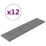 Pannelli a parete Vidaxl 12 ST 1,08 m² 60x15 cm in pelle artificiale grigio