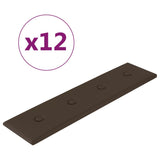 Vidaxl -Wandplatten 12 ST 1,08 m² 60x15 cm künstliches Lederbraun