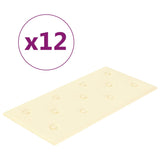 Panele ścienne vidaxl 12 St 2,16 m² 60x30 cm sztuczny krem ​​z skóry -