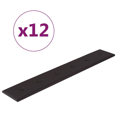 VidaXL Wandpanelen 12 st 1,62 m² 90x15 cm kunstleer zwart