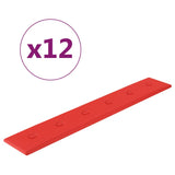 VidaXL Wandpanelen 12 st 1,62 m² 90x15 cm kunstleer rood