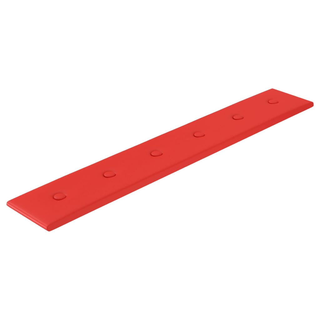 Paneles de pared Vidaxl 12 st 1.62 m² 90x15 cm de cuero artificial rojo