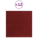 Panneaux muraux vidaxl 12 st 1,08 m² 30x30 cm de tissu rouge