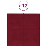 Nástěnné panely Vidaxl 12 ST 1,08 m² 30x30 cm Velvet Wine Red