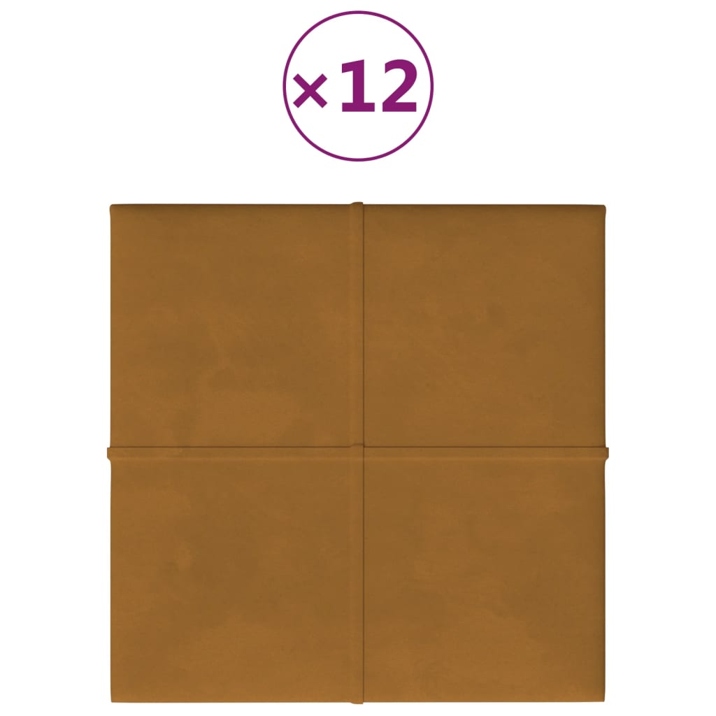 Nástěnné panely Vidaxl 12 St 1,08 m² 30x30 cm Velvet Brown