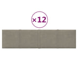 Nástěnné panely Vidaxl 12 ST 1,08 m² 60x15 cm Velvet Light Grey