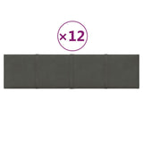 Nástěnné panely Vidaxl 12 St 1,08 m² 60x15 cm Velvet Dark Grey