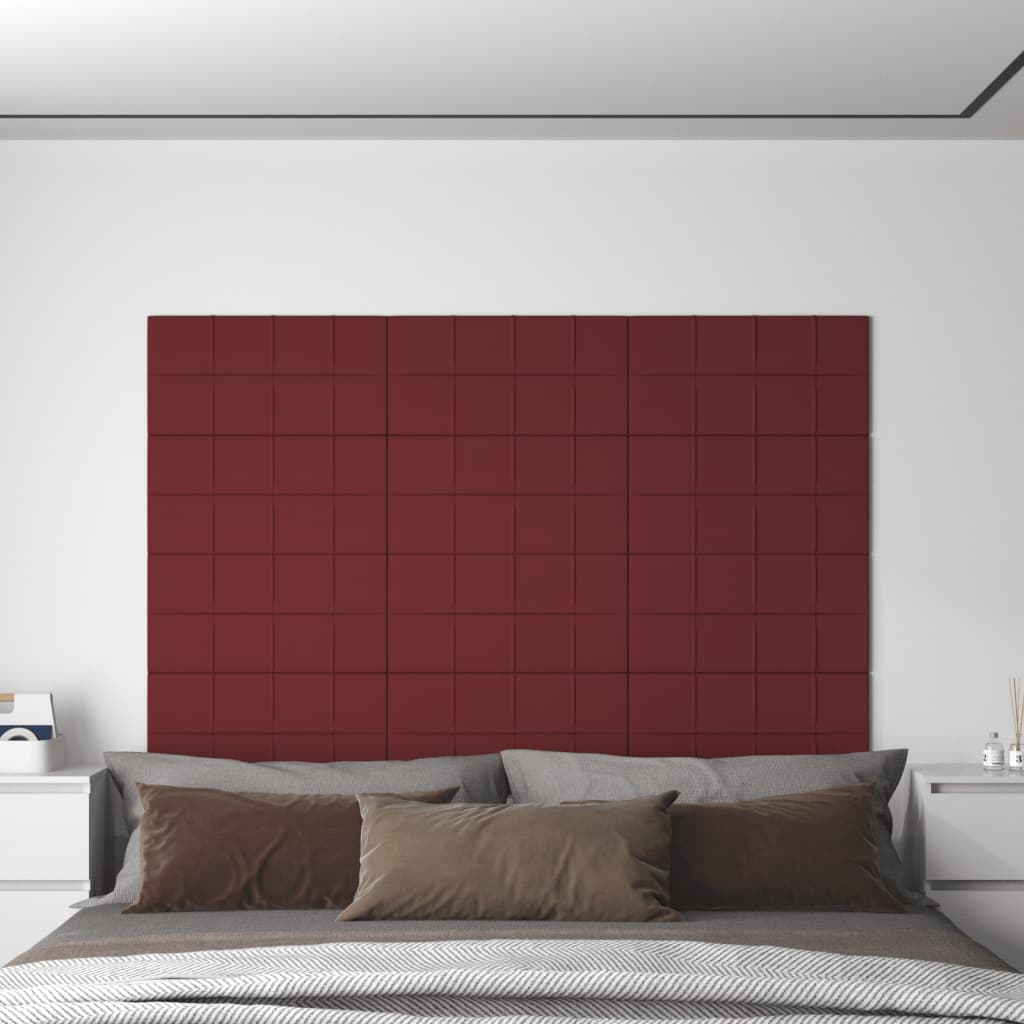 Pannelli a parete Vidaxl 12 ST 2,16 m² 60x30 cm Vino in tessuto rosso