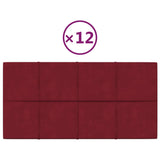 Nástěnné panely Vidaxl 12 St 2,16 m² 60x30 cm Velvet Wine Red