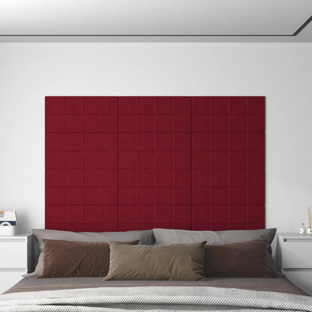 Pannelli a parete Vidaxl 12 ST 2,16 m² 60x30 cm Vino di velluto rosso