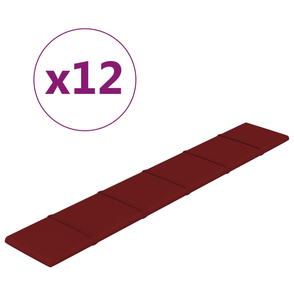 Vidaxl Wandpannelen 12 St 1.62 m² 90x15 cm fabric Wäin rout