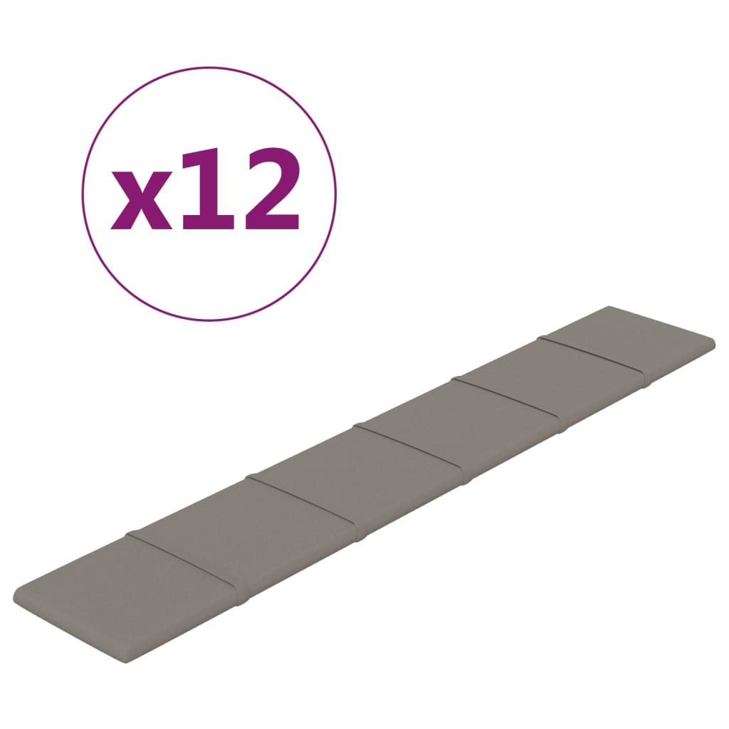 Paneles de pared Vidaxl 12 st 1.62 m² 90x15 cm Velvet gris claro