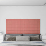 Paneles de pared Vidaxl 12 st 1.62 m² 90x15 cm de terciopelo rosa