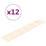 Paneles de pared Vidaxl 12 st 1.62 m² 90x15 cm de crema de terciopelo