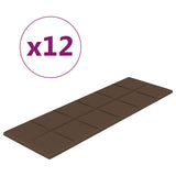 VidaXL Wandpanelen 12 st 3,24 m² 90x30 cm stof bruin