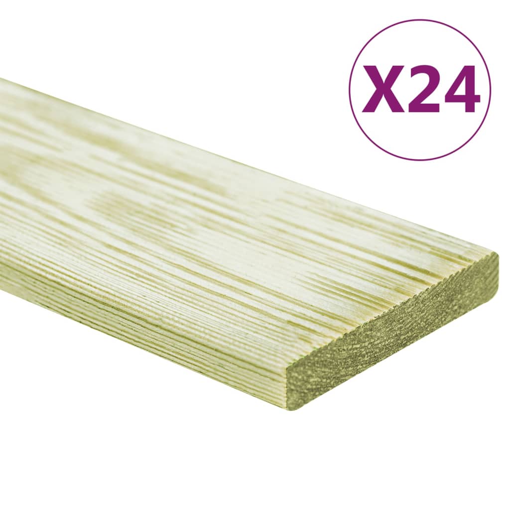 Vidaxl Terra Boards 24 pezzi 2,88 m² 1 m Pince solido