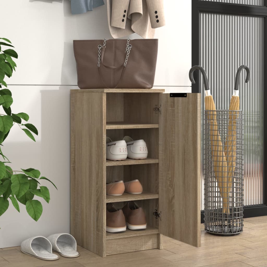 Armoire à chaussures Vidaxl 30x35x70 cm en bois de bois de chêne sonoma coloré