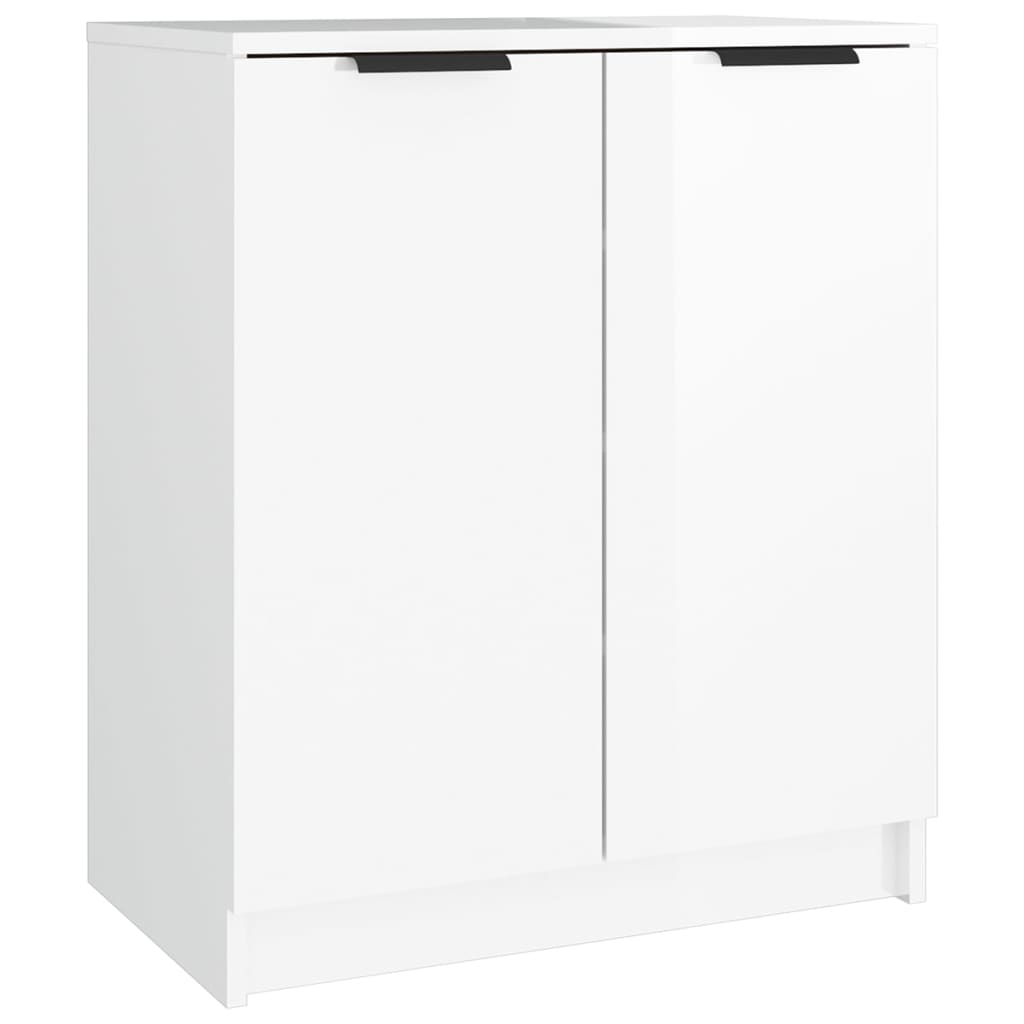 Vidaxl Cabinet da scarpe 59x35x70 cm Grigio lucido in legno trasformato