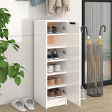 VidaXL Shoe cabinet 30x35x100 cm Processed Wood High Gloss White