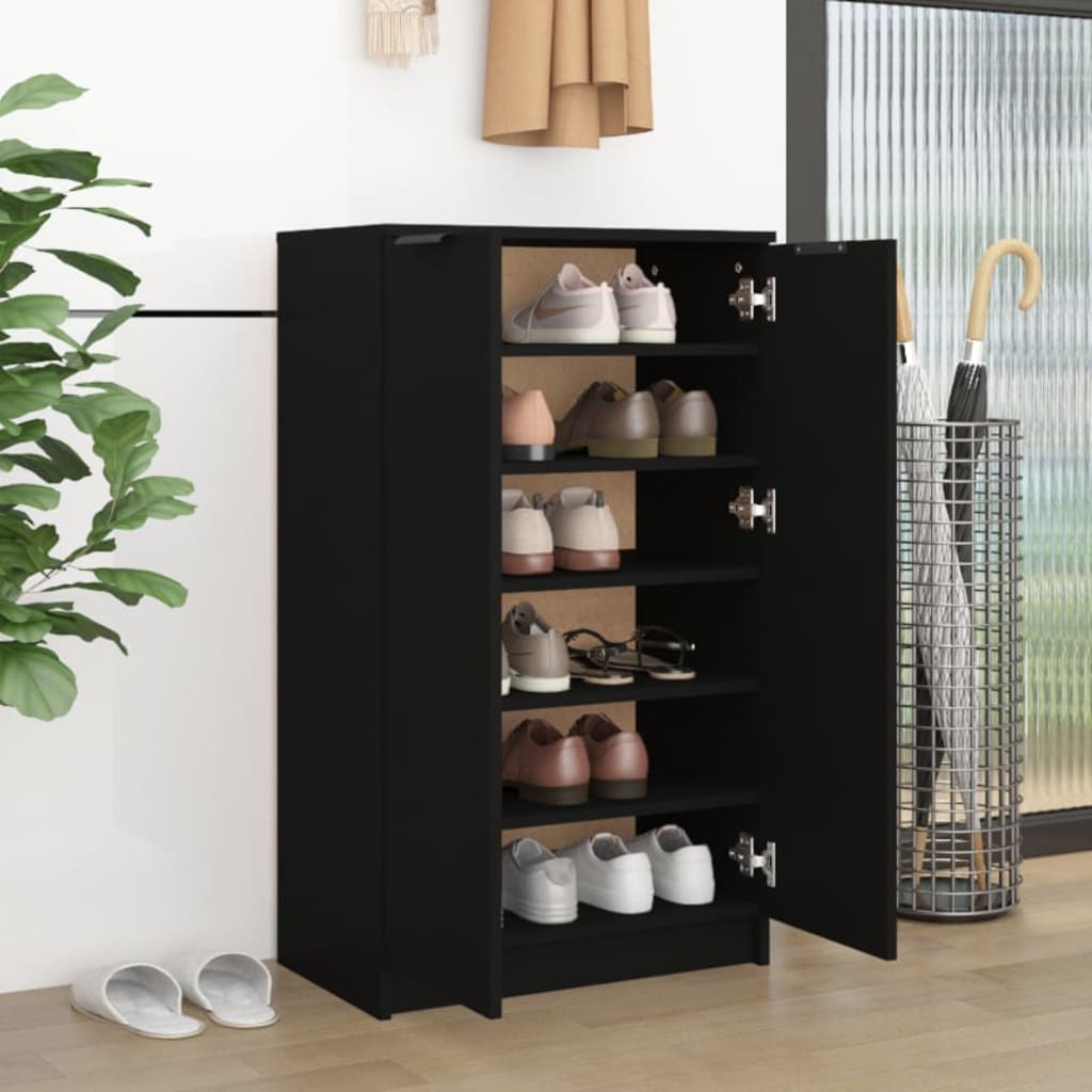 VidaXL Shoe cabinet 59x35x100 cm Properted Wood Black