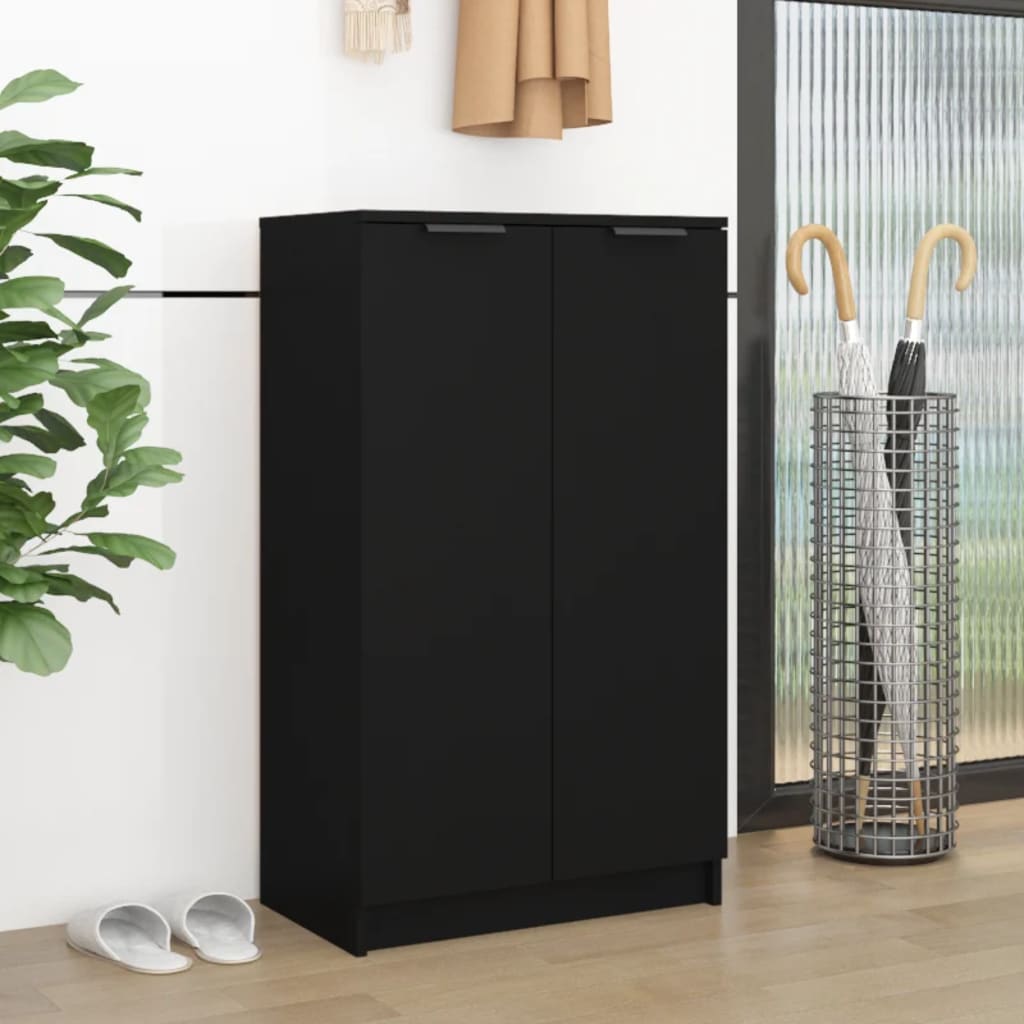 Vidaxl Cabinet da scarpe 59x35x100 cm Proprieted Black