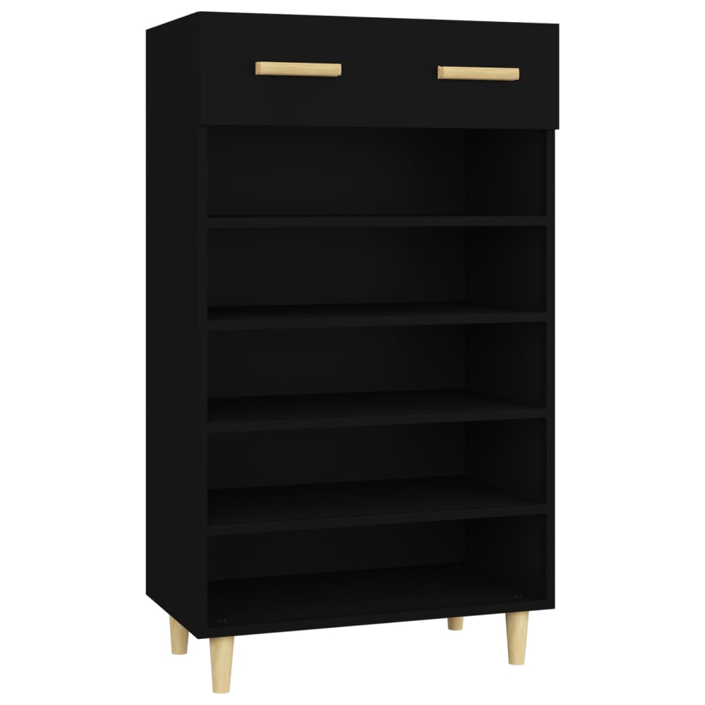 Vidaxl Shoe Cabinet 60x35x105 cm Property Wood Black