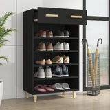 Vidaxl Shoe Cabinet 60x35x105 cm Property Wood Black