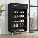 Vidaxl Shoe Cabinet 60x35x105 cm Property Wood Black