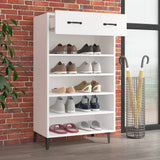 Gabinete de zapatos Vidaxl 60x35x105 cm de madera propiedad de blanco