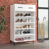 Gabinete de zapatos Vidaxl 60x35x105 cm de madera propiedad de blanco