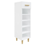 Vidaxl Shoe Cabinet 30x35x105 cm Forarbejdet træ Højglans hvid