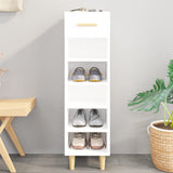 Vidaxl Shoe Cabinet 30x35x105 cm Forarbejdet træ Højglans hvid