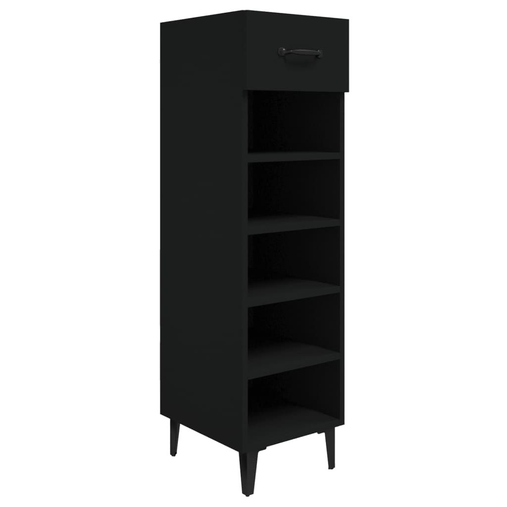 Vidaxl Shoe Cabinet 30x35x105 cm Property Wood Black