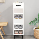 VidaXL Shoe cabinet 30x35x105 cm Processed Wood High Gloss White